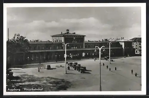 AK Augsburg, Ansicht vom Hauptbahnhof