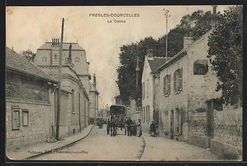 AK Presles-Courcelles, Le Centre, Pferdekutsche