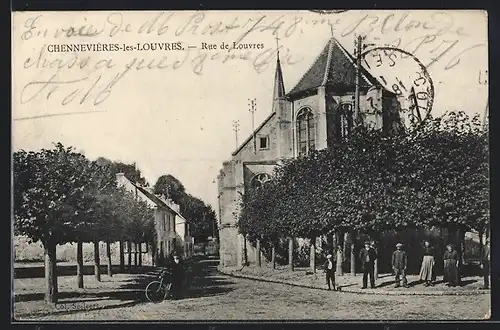 AK Chennevières-les-Louvres, Rue de Louvres