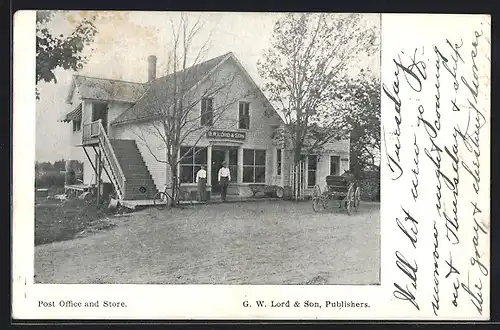 AK Burlington, ME, Post Office and Store, G. W. Lord & Son