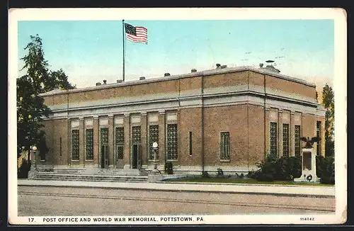 AK Pottstown, PA, Post Office and World War Memorial