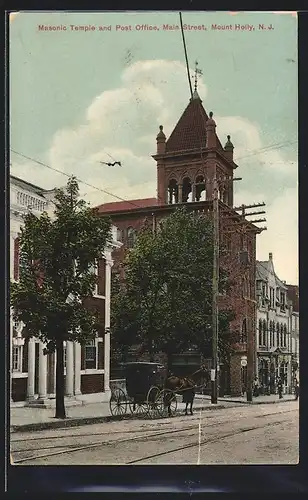 AK Mount Holly, NJ, Masonic Temple and Post Office