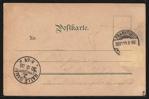 Lithographie Frankfurt a. Main, Eschenheimer Tor, Palmengarten