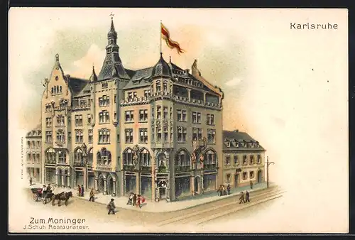 Künstler-AK Karlsruhe, Zum Moninger