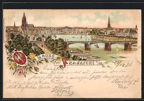 Lithographie Frankfurt a. M., Blick auf die Stadt
