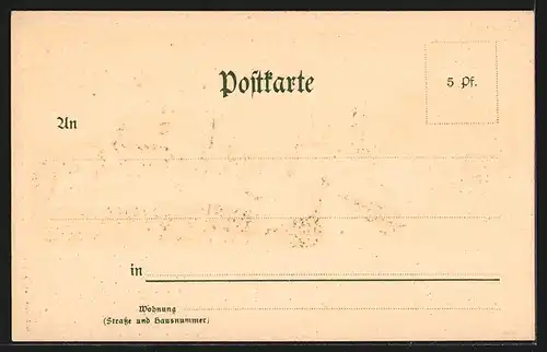 Lithographie Bielefeld, Teilansicht von der Ostseite im Jahre 1700