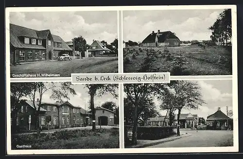 AK Sande b. Leck, Geschäftshaus H. Wilhelmsen, Gasthaus