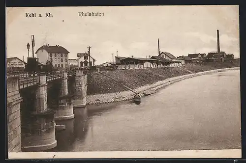 AK Kehl a. Rh., Partie am Rheinhafen