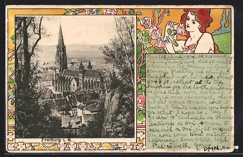 AK Freiburg i. B., Münster in der Gesamtansicht