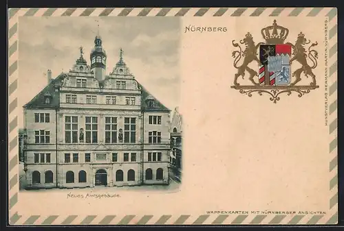 AK Nürnberg, Neues Amtsgebäude, Wappen