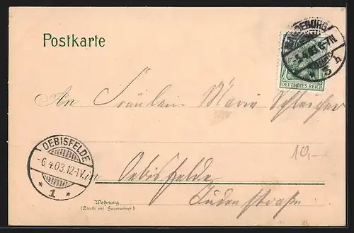 Lithographie Magdeburg, Dom, Breiter Weg, Bismarck-Denkmal