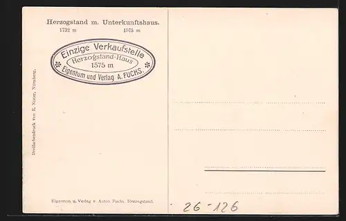 Künstler-AK Edward Theodore Compton: Herzogstand, Totalansicht mit Unterkunftshaus