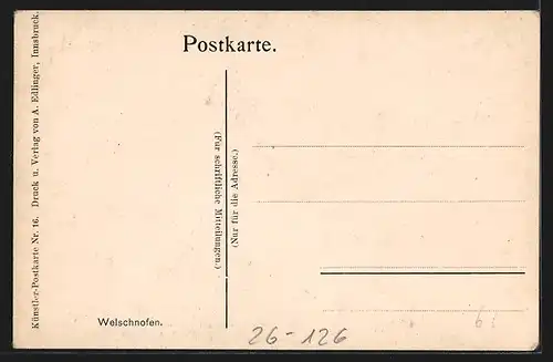 Künstler-AK Edward Theodore Compton: Welschnofen, Ortspartie mit Gebirge