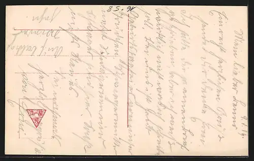 Foto-AK Frau denkt an den Liebsten im Feld