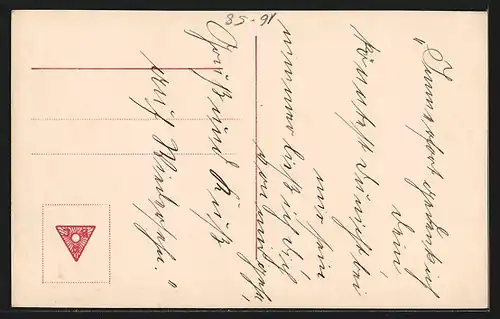 Foto-AK Frau denkt an den Liebsten im Feld