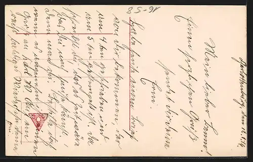 Foto-AK Frau denkt an den Liebsten im Feld