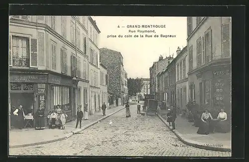 AK Grand-Montrouge, Rue Taymond, prise du coin de la Rue de Bagneaux