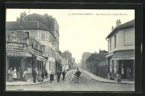 AK Levallois-Perret, Rue Cavé, prise du Quai Michelet