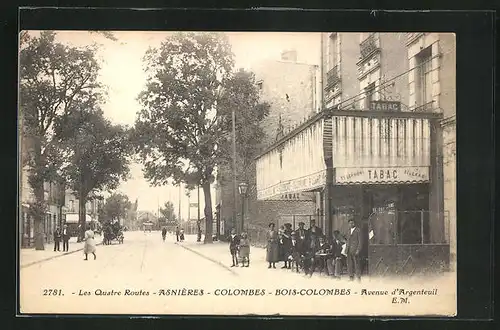 AK Asnières, Avenue d`Argenteuil, Les Quatre Routes