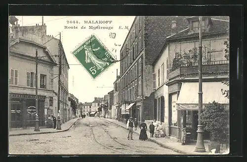 AK Malakoff, Route de Montrouge, Strassenpartie