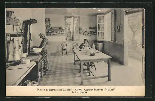 AK Malakoff, Maison de Retraite des Cascades La cuisine, Küche in Altenheim