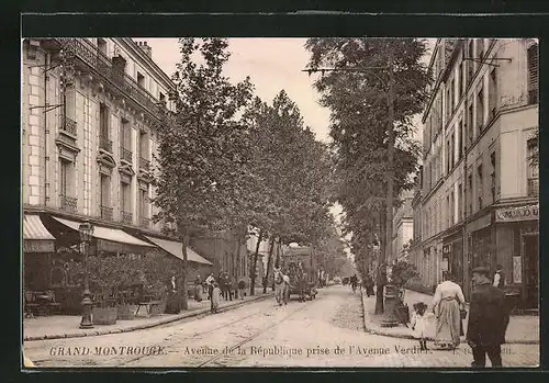 AK Grand-Montrouge, Avenue de la Republique prise de l'Avenue Verdier