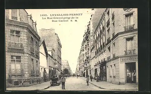 AK Levallois-Perret, La Rue Gravel prise de la Rue Carnot