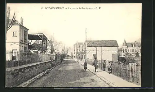 AK Bois-Colombes, La Rue de la Renaissance