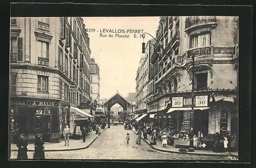 AK Levallois-Perret, Rue du Marché, Marktstrasse
