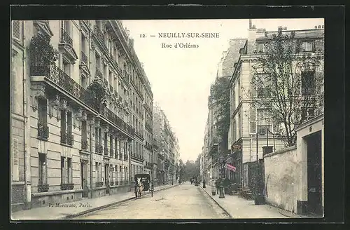 AK Neuilly-sur-Seine, Blick in die Rue d`Orléans