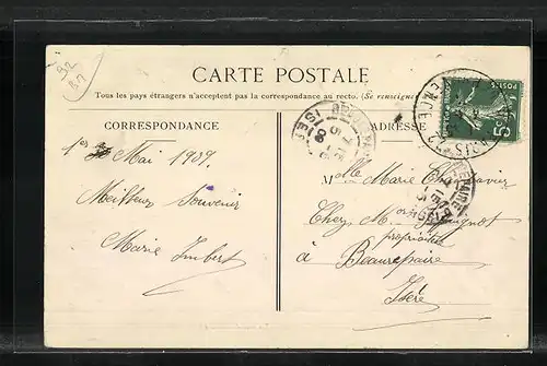 AK Asnières, Blick in die Rue de Chanzy