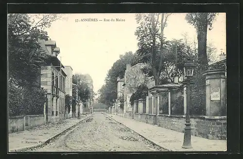 AK Asnières, Blick in die Rue du Maine