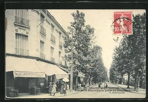 AK Grand Montrouge, Rue de la République, prise du Cimetière
