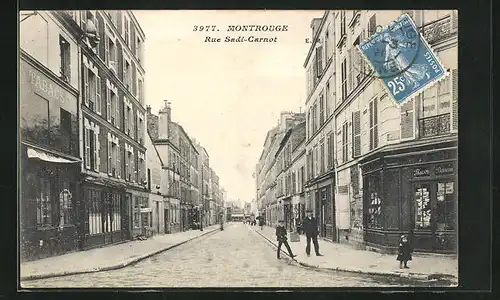 AK Montrouge, Rue Sadi-Carnot mit Geschäften