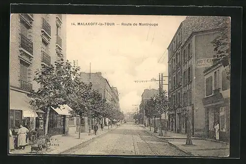 AK Malakoff-la-Tour, Route de Montrouge, Strassenpartie