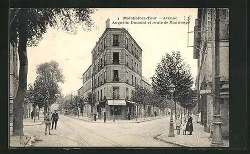 AK Malakoff-la-Tour, Avenue Augustin Dumont et route de Montrouge
