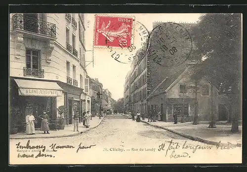 AK Clichy, Rue du Landy, Strassenpartie