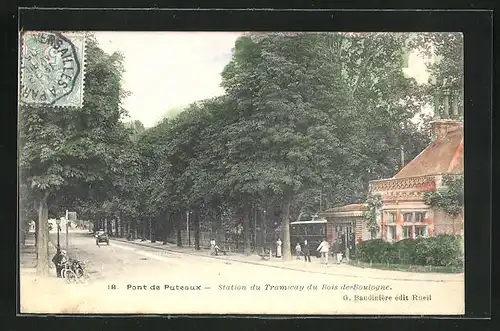 AK Pont de Puteaux, Station du Tramway du Bois de Boulogne