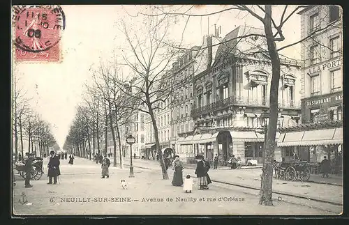 AK Neuilly-Sur-Seine, Avenue de Neuilly et rue d'Orléans