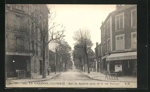 AK La Garenne-Colombes, Rue de Sartoris prise de la rue Voltaire