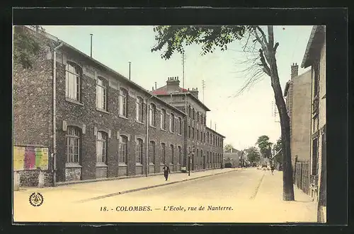 AK Colombes, L`Ecole, Rue de Nanterre