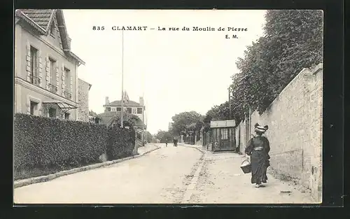 AK Clamart, La rue du Moulin de Pierre, Strassenpartie