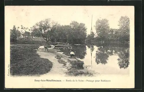 AK Issy-les-Moulineaux, Bords de la Seine, Passage pour Robinson