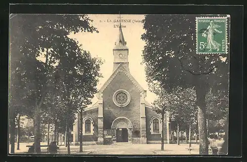 AK La Garenne, L`Eglise, Blick zur Kirche