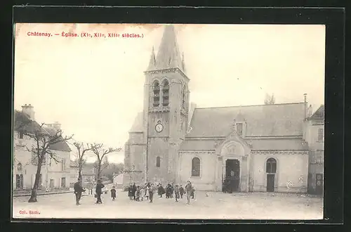 AK Chatenay, Eglise, Partie an der Kirche