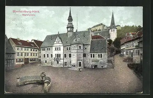 AK Blankenburg / Harz, Marktplatz