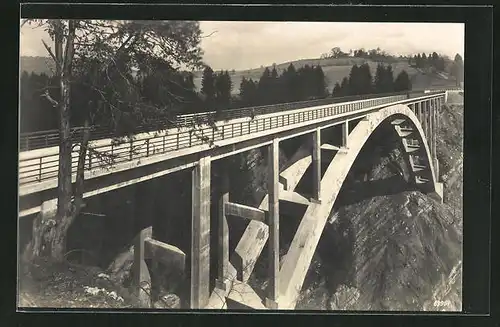 AK Echelsbach, ammer-Hochbrücke, Blick vom linken Ufer aus