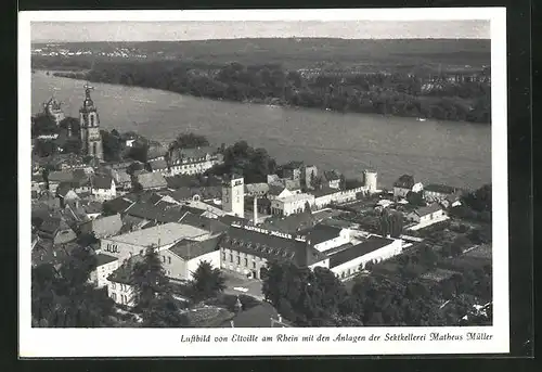 AK Eltville a. Rhein, Fliegeraufnahme mit den Anlagen der Sektkellerei Matheus Müller