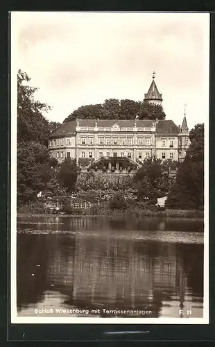 AK Wiesenburg, Schloss Wiesenburg mit Terrassenanlagen