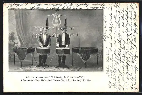 AK Instrumentalisten Herren Freise und Friedrich, Hannoversches Künstler-Ensemble, Dir. Rudolf Freise